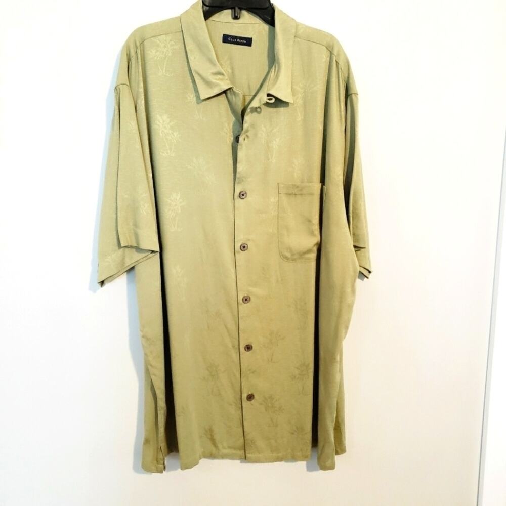 Club Room Short Sleeve Button Up Shirt with Palm Tree Pattern XL